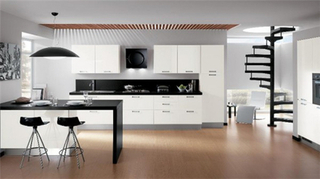 宜家风格简洁黑白厨房设计图纸