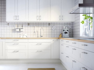 宜家风格简洁白色厨房橱柜图片