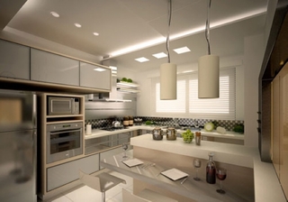 宜家风格简洁白色厨房橱柜设计图纸