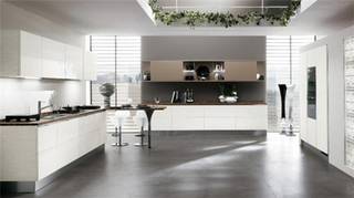 宜家风格时尚黑白厨房橱柜设计图