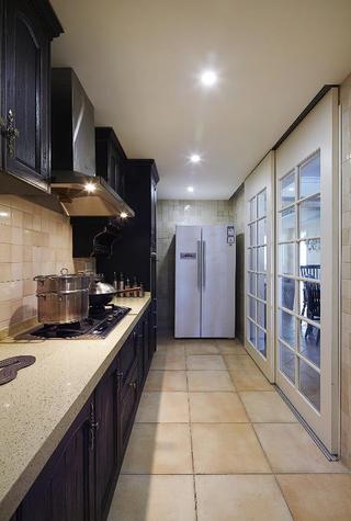 美式风格简洁黄色厨房橱柜设计
