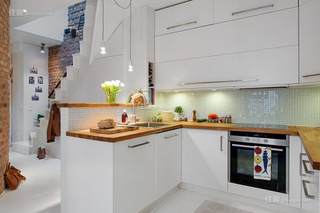 简约风格简洁白色厨房橱柜效果图