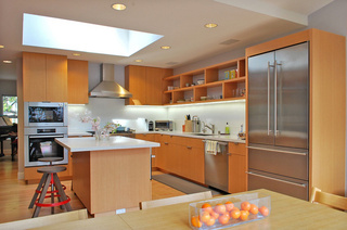 简约风格简洁原木色开放式厨房橱柜设计图纸