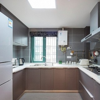 简约风格简洁灰色厨房橱柜图片