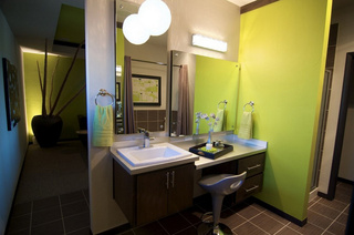 简约风格小清新绿色卫生间洗手台效果图