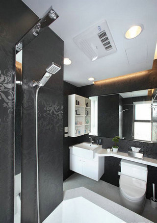 简约风格简洁黑白卫生间洗手台图片