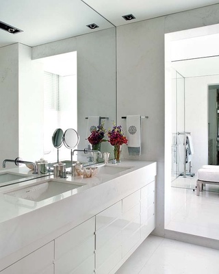 简约风格简洁黑白卫生间浴室柜效果图