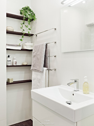简约风格简洁黑白卫生间洗手台图片