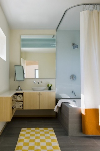 简约风格小清新暖色调卫生间浴室柜图片