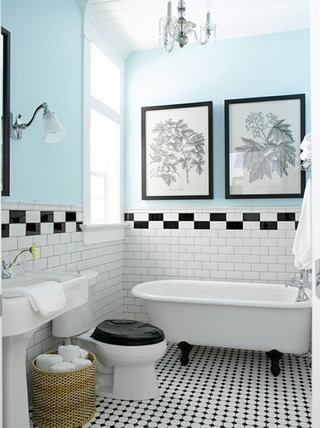 简约风格简洁蓝色卫生间洗手台效果图