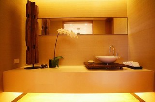 简约风格简洁暖色调卫生间洗手台效果图