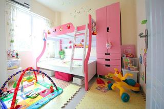 可爱粉色儿童房儿童床图片