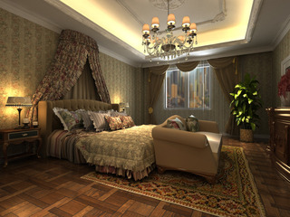 欧式风格温馨卧室吊顶设计图
