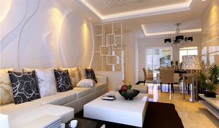 现代简约风格时尚暖色调客厅沙发图片