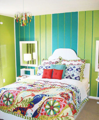 简约风格小清新绿色卧室装修效果图