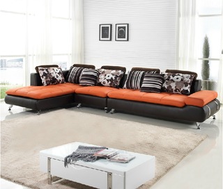 时尚橙色客厅沙发图片