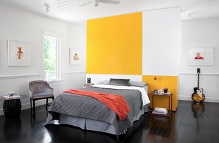 简约风格舒适暖色调卧室床图片