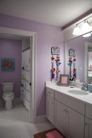 中式风格小清新紫色卫生间装修
