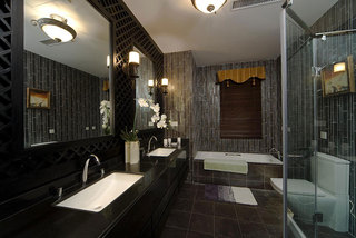 中式风格时尚黑色卫生间装修效果图