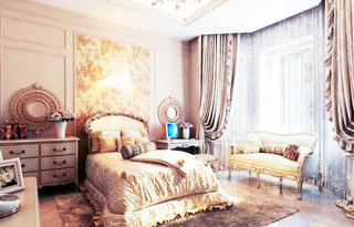 欧式风格奢华卧室床效果图