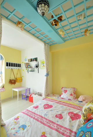 地中海风格可爱黄色儿童床效果图