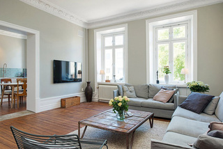北欧风格舒适白色90平米客厅改造