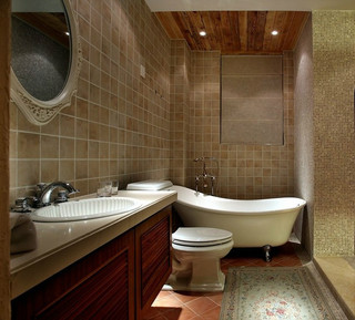 美式风格小清新卫生间浴缸图片
