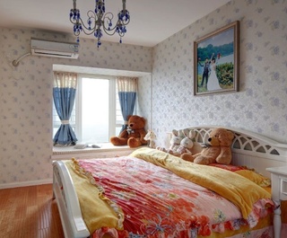 地中海风格舒适卧室飘窗效果图