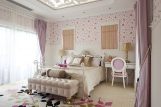 美式风格时尚紫色儿童房装潢