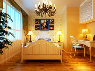 地中海风格豪华卧室照片墙设计