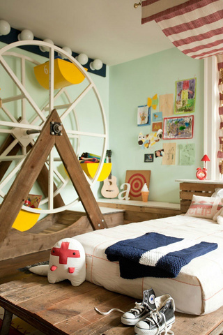 田园风格可爱儿童房儿童床效果图
