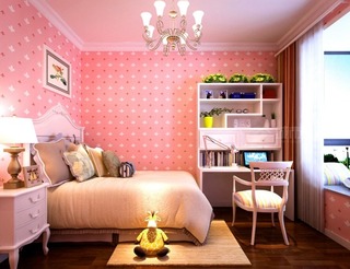 宜家风格可爱粉色儿童房装修图片