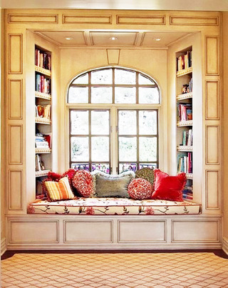 欧式风格实用书房飘窗榻榻米安装图