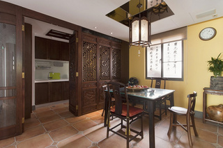 中式风格古典餐厅餐桌效果图