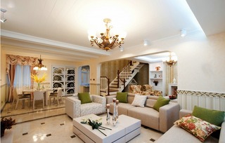 美式风格白色客厅家具图片