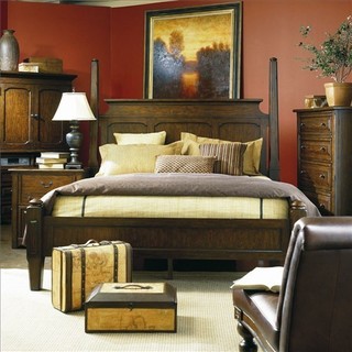 美式风格浪漫褐色床图片