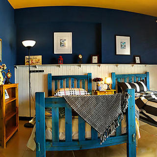 美式风格可爱蓝色儿童床图片