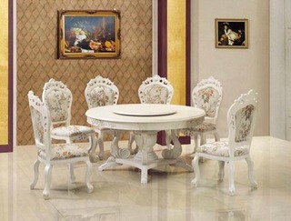 美式风格简洁白色背景墙餐桌图片