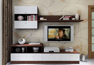 现代简约风格实用灰色电视柜效果图