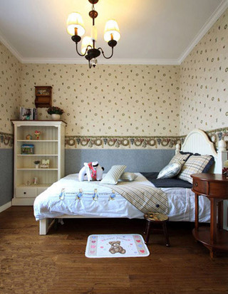 田园风格白色卧室床图片