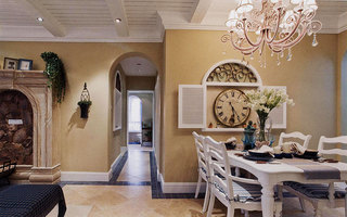 地中海风格两室一厅浪漫15-20万90平米餐厅婚房设计图纸
