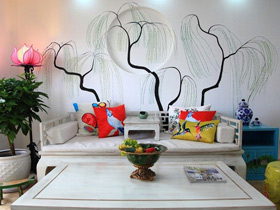 提高生活趣味 15款手绘沙发墙效果图