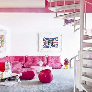 简约风格简洁粉色沙发效果图
