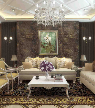 欧式风格奢华黑色沙发背景墙设计图纸