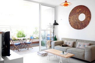 欧式风格白色沙发背景墙装修图片