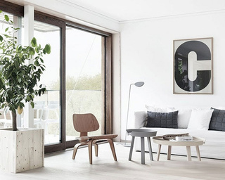 欧式风格黑白沙发背景墙设计图