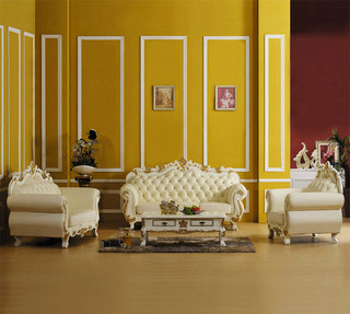 欧式风格黄色沙发背景墙效果图