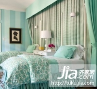 绿色系 清新时尚卧室装修效果图