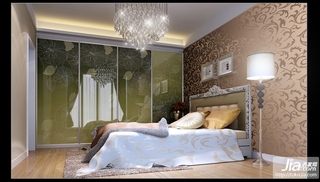 简约欧式 滨河花园的清新时尚卧室设计装修图片