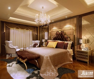 棕色系欧式风格奢华卧室装修效果图